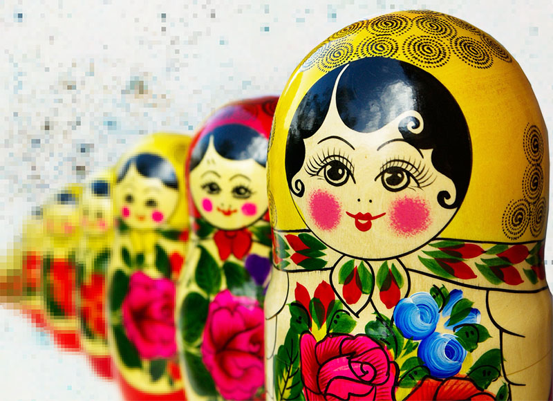 Virtual reality russian dolls