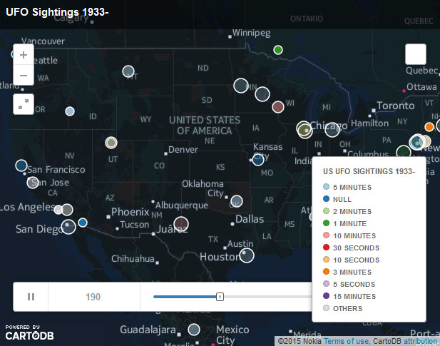 Every UFO Sighting Since 1933, Mapped