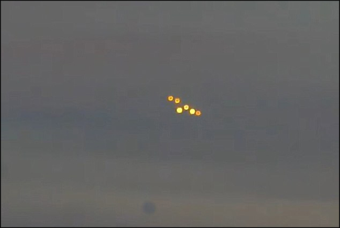 Strange Light Formation Witnessed over the Ukraine