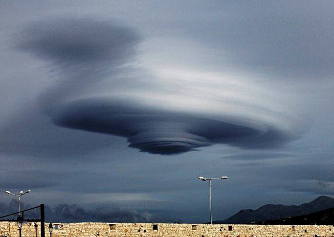 Eerie 'UFO Cloud' Looms Over Greek Island