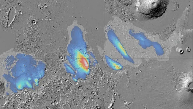 Two-mile-thick Water Ice Discovered at Mars' Equator