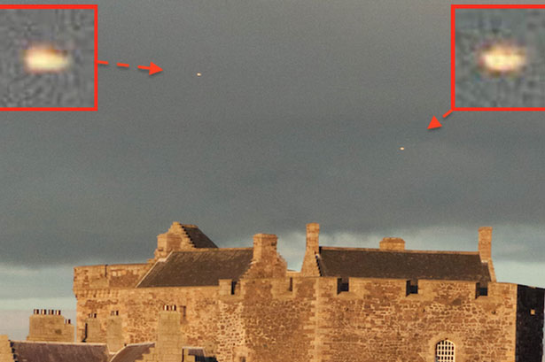 Bright 'UFOs' Spotted in Storm Clouds Over Scottish Castle