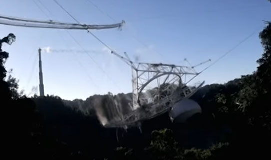 Drone Footage Captures Moment of Collapse at Arecibo Telescope
