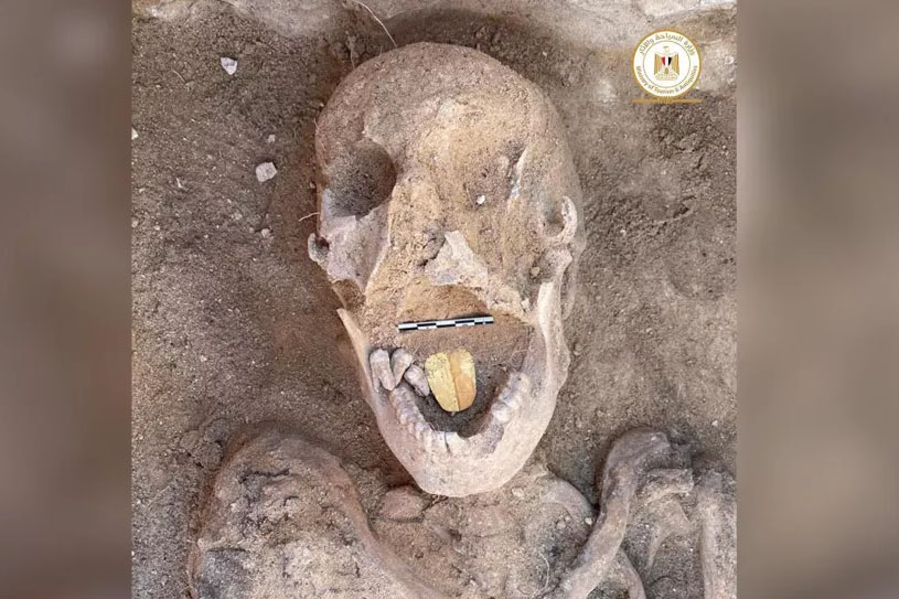 Mummy with Golden Tongue Found in Egypt