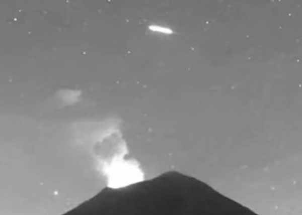 Giant Glowing 'UFO' Filmed Flying over Mexican Volcano