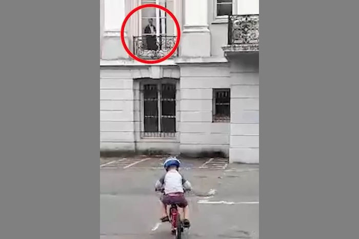 'Ghost of Old Woman' Watches Boy Learn to Ride Bike