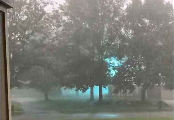 'Eerie Energy' Filmed During Hailstorm