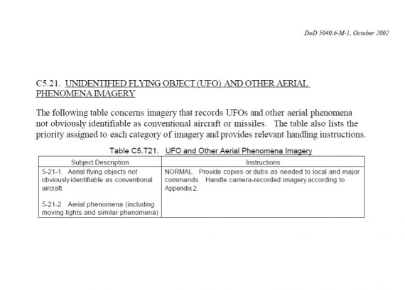 Declassified DoD Document Reveals Government UFO Protocols