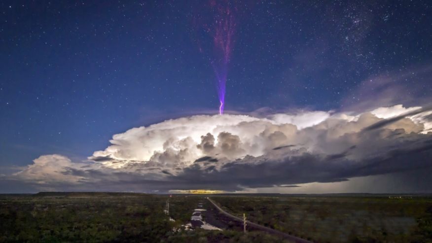 Stunning Images Show Rare Purple Lightning