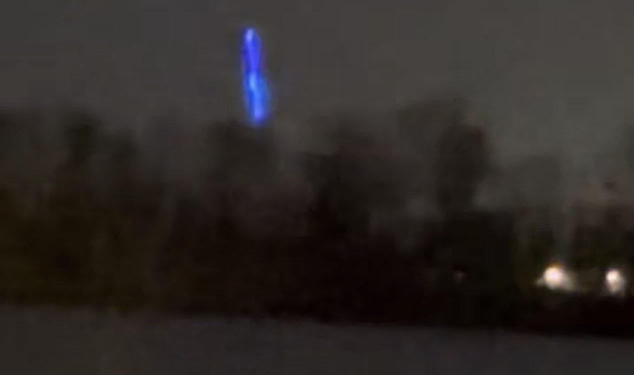 Strange Glowing Blue Object Filmed Descending into River