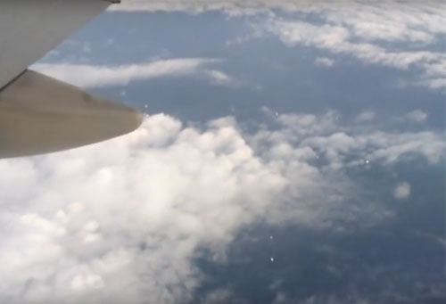 Airplane Passenger Filmed UFO Fleet Flying Below Jetliner