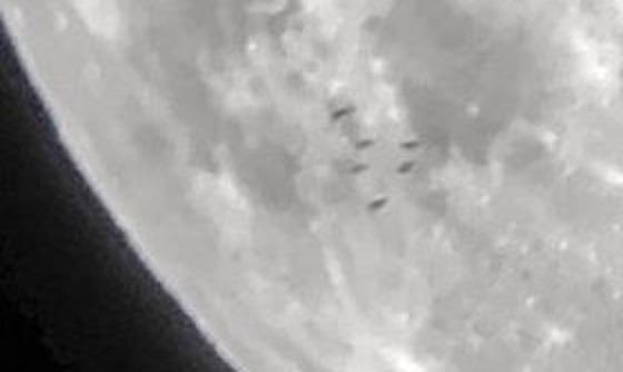 Flock of Witches? Six Unexplained Shadows Fly Past the Moon