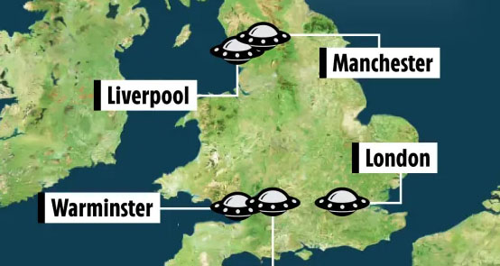 Map Reveals UK's Five 'UFO Hotspots'