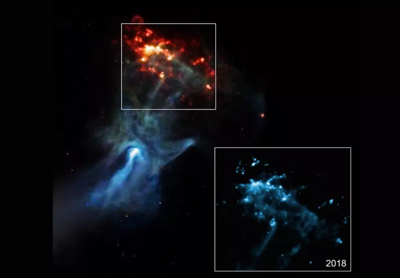 Giant Ghostly 'Hand' Stretches Through Space in New X-ray Views