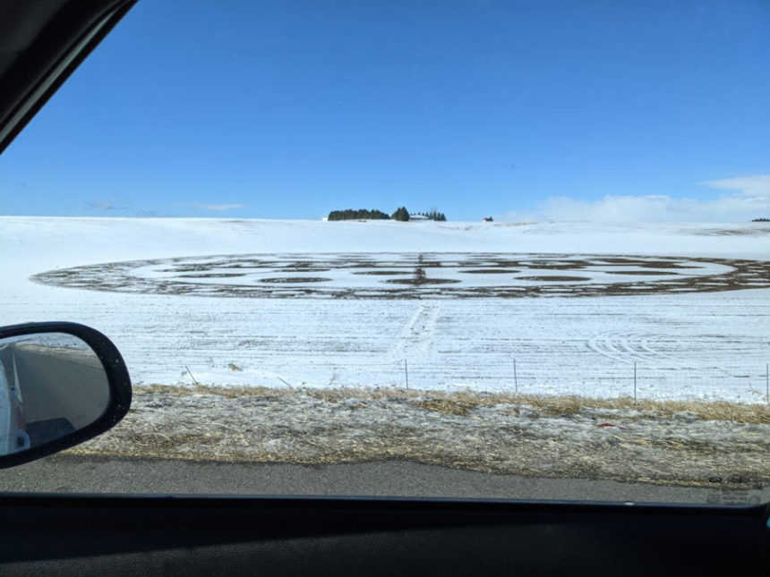 Perplexing 'Crop Circle' Appears in Snowy Idaho Field
