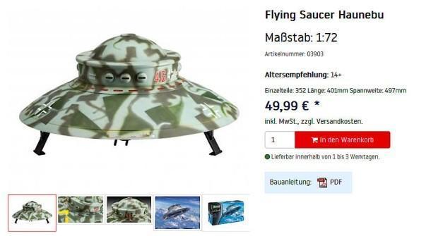 Nazi UFO Toy Withdrawn after 'Historical Inaccuracy' Objections