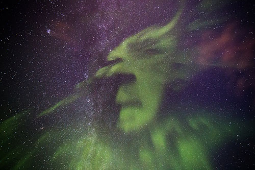 Photographer Captures 'Weird Green Face' in the Northern Lights